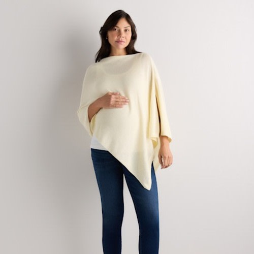 Quince Lightweight Cotton Cashmere Nursing Shawl - Pale Custard Yellow