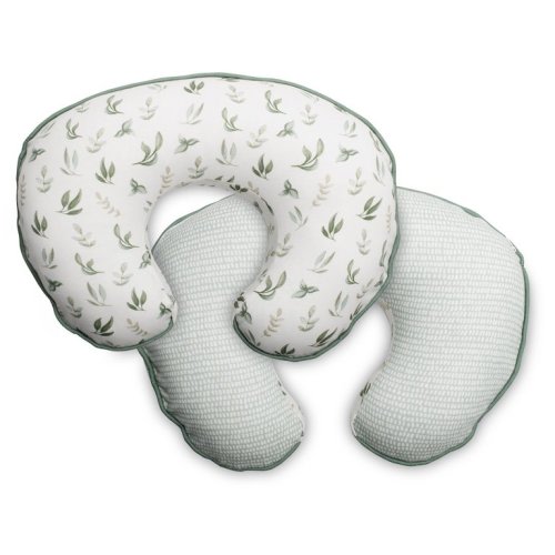 Boppy Organic Fabric Nursing Pillow Cover, Green Little Leaves, Fashionable Two-Sided Design, Fits All Boppy Nursing Pillows & Positioners