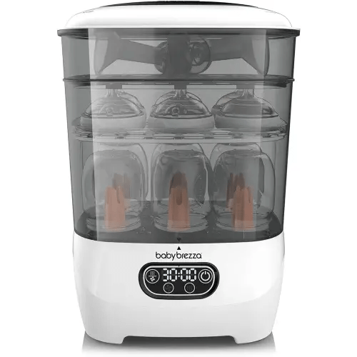 Baby Brezza Bottle Sterilizer and Dryer Advanced – Electric Steam Sterilization Machine Universal Sterilizing for All Bottles: Plastic + Glass Pacifiers Breast Pump Parts - HEPA Filtration