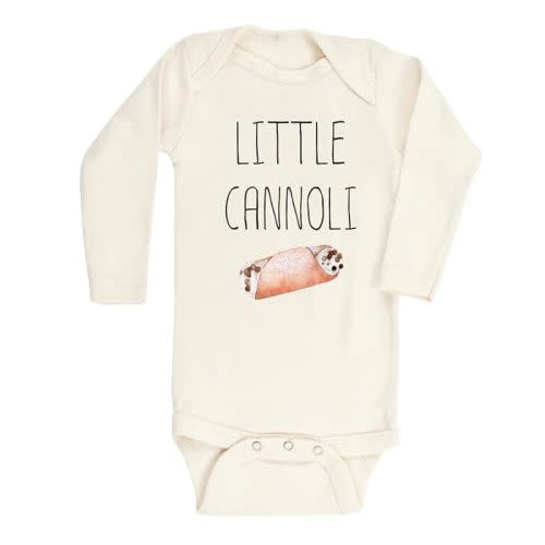 Kids Tshirt Baby Bodysuit Little Cannoli Baby Bodysuit Newborn Outfit Baby Shower Gift (Long Sleeve Natural, 3-6m)