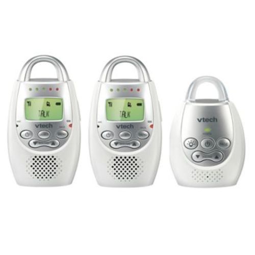 VTech DM221-2 Digital Audio Baby Monitor w/Talk-Back Intercom and 2 Parent Units - WHITE/SILVER
