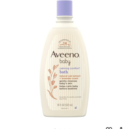 AVEENO BABY Calming Comfort Bath with Relaxing Lavender & Vanilla Scents, Hypoallergenic & Tear-Free Formula, Paraben- & Phthalate-Free, 18 Fl Oz (Pack of 1)