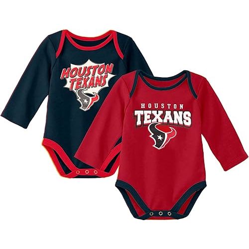 NFL Officially Licensed Newborn Infants 0-18m Sunday Star 2 Pack Snap Closure Cotton Creeper Bodysuit Romper Set