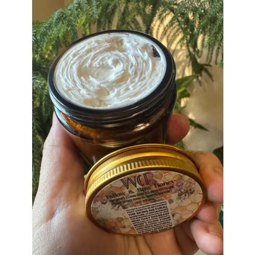 Tallow & Raw Honey Healing Crème (4oz amber glass jar)
