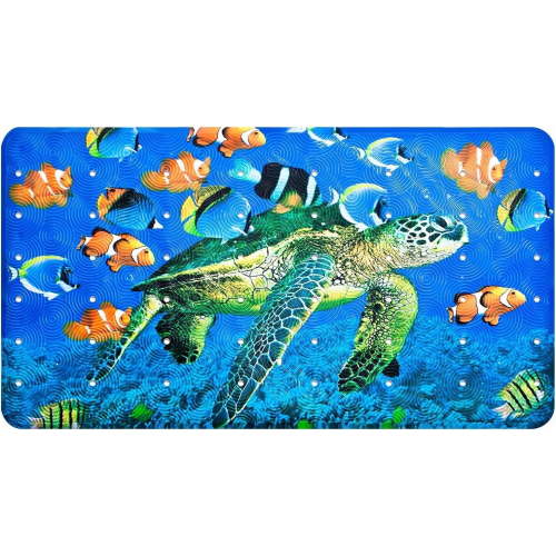 OTHWAY Baby Bath Mat Anti Slip Bath Mat Anti Mould Non Slip Bath Mats for inside Bath Machine Washable Kids Bath Mat with Suction Cups 27 X 15 inch (Turtle)