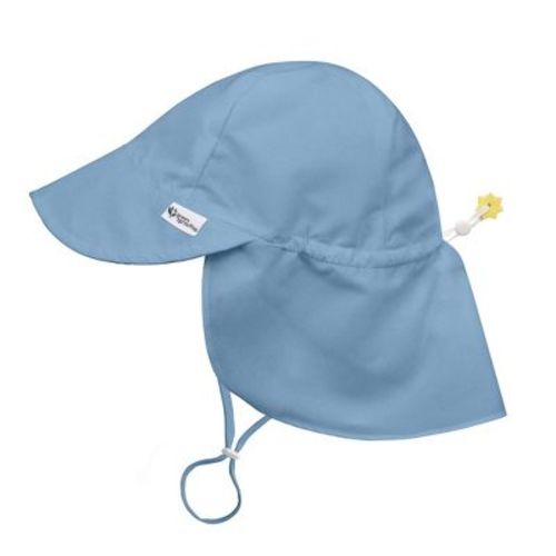 Green Sprouts Baby/toddler Upf 50+ Eco Flap Hat - Blue - 0/6 Months