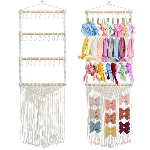 Headband Holder Hair Bows Organizer for Girls, Baby Headbands Hair Accessories Organizer Storage Wall Hanging Decor for Toddler Girls Room