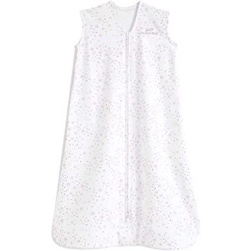 HALO SleepSack, 100% Cotton Wearable Blanket, Swaddle Transition Sleeping Bag, TOG 0.5, Midnight Moons-pink, Medium, 6-12 Months