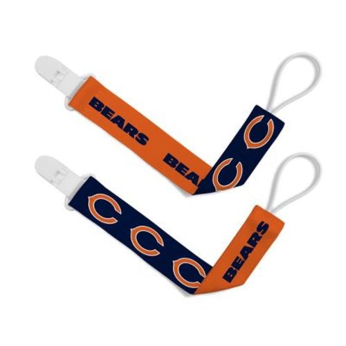 Babyfanatic Officially Licensed Unisex Pacifier Clip 2-pack - Nfl Chicago Bears - Officially Licensed Baby Apparel