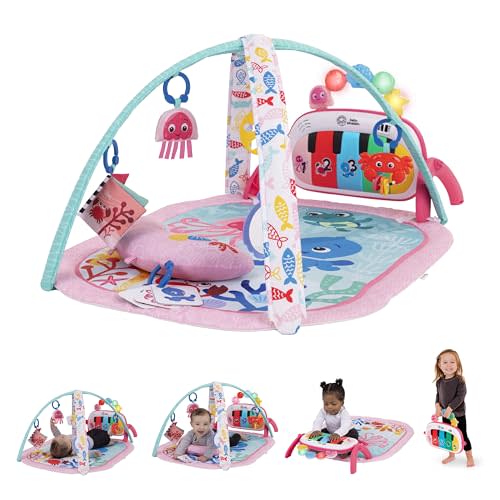 Baby Einstein Ocean Explorers 4-in-1 Kickin Tunes Jellyfish Jamboree Music & Language Discovery Gym, Pink, Ages 0 Months and Up