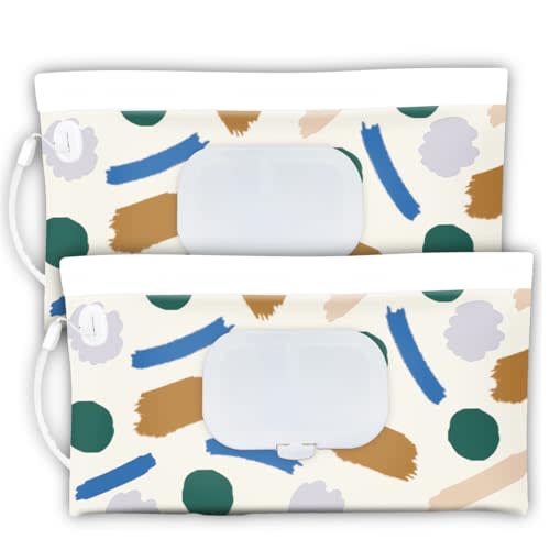 2 pack Baby wipes dispenser,baby wipe holder for travel,neutral wipes container, reusable wet wipes pouch portable refillable travel case