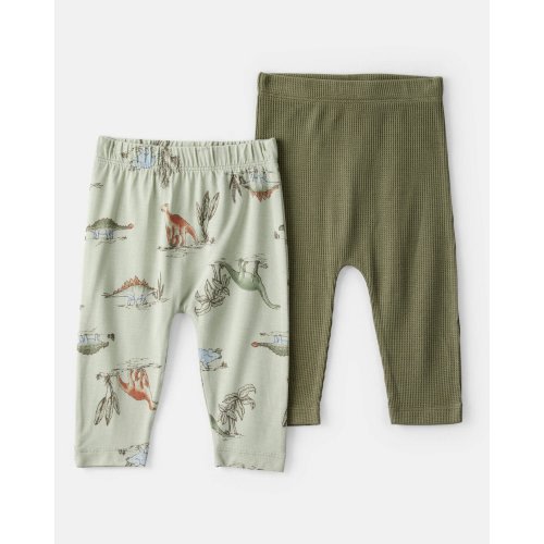 Baby Boy 2-Pack Dinosaur Print PurelySoft Pull-On Pants - Green | Carter's