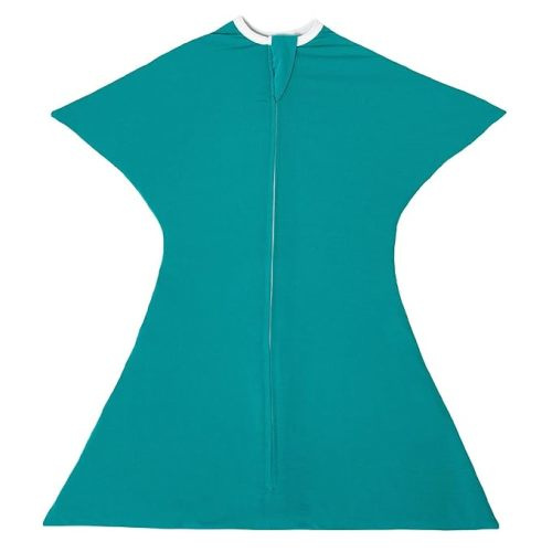 SleepingBaby Zipadee-Zip Transition Swaddle - Cozy Baby Sleep Sack with Zipper, Polyester, Spandex - Roomy Baby Wearable Blanket for Easy Diaper Changes - Classic Teal, Small (4-8 Month)