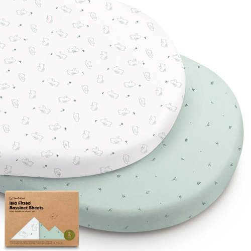 2-Pack Isla Fitted Bassinet Sheets (Bunnies)