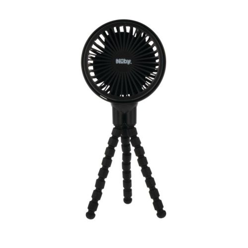 Nuby Portable 3 Speeds Usb Rechargeable Stroller Fan - Black