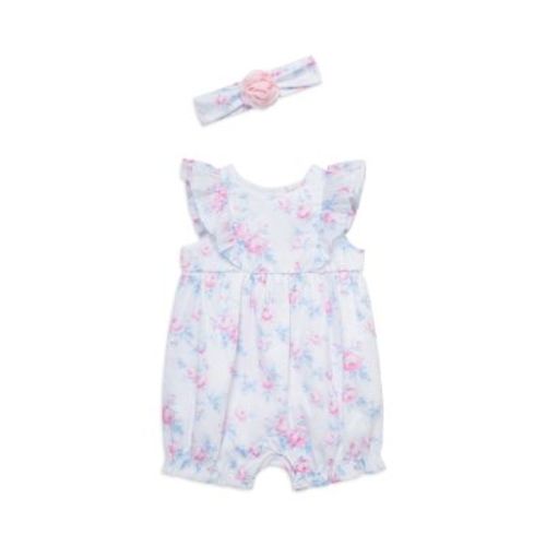 Girls' Roses Romper & Headband Set - Baby