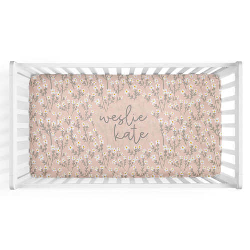 Weslie's Wildflower Personalized Crib Sheet