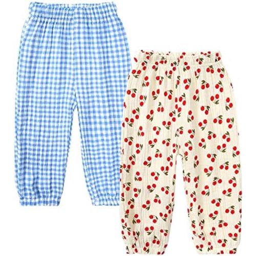MYGBCPJS Baby Boys Girls Cotton Linen Trousers Kids Casual Ankle Pants Loose Long Bloomers