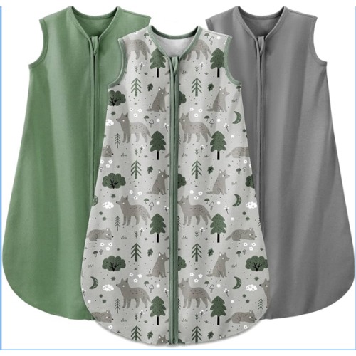 Yoofoss Baby Sleep Sack 0-6 Months Baby Wearable Blanket 100% Organic Cotton 2-Way Zipper Toddler Sleeping Sack, 3 Pack Soft Lightweight Sleep Sacks for Babies