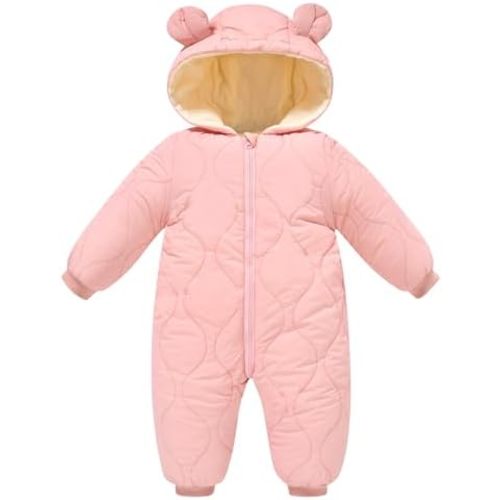 uideazone Baby Snowsuit Newborn Winter Clothes 0-24 Months Coat Jumpsuit Infant Boys Girls Hooded Puffer Jacket
