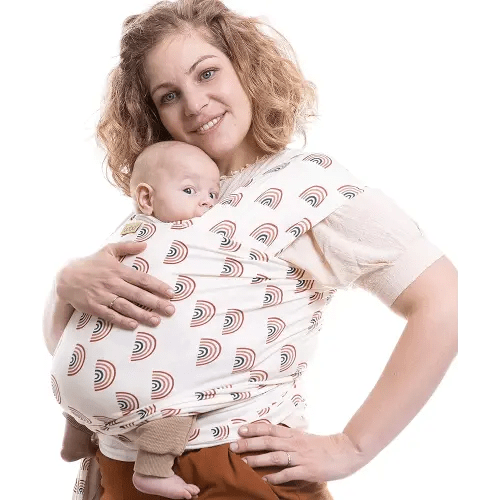 Boba Baby Wrap Carrier - Original Baby Carrier Wrap Sling for Newborns - Baby Wearing Essentials - Newborn Wrap Swaddle Holder, Newborn to Toddler Infant Sling (Serenity Rainbows)