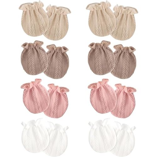Newborn Baby Mittens No Scratch Cotton Elastic Wrist Gloves Infant Toddler Mittens for Baby Boy Girl 0-6 Months