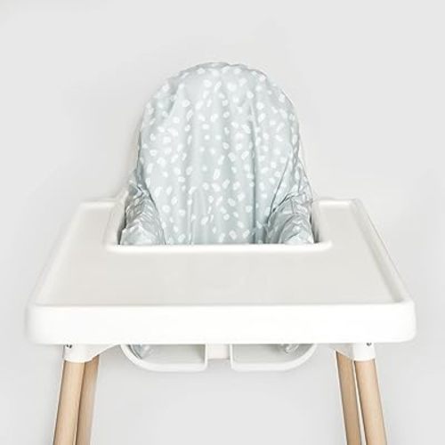 Highchair Cushion Cover for Inflatable Cushion, Compatible for IKEA Antilop Highchair, High Chair Accessories Stain-Proof and Wipeable Cushion Cover (Cushion NOT Included)(Sagedots)
