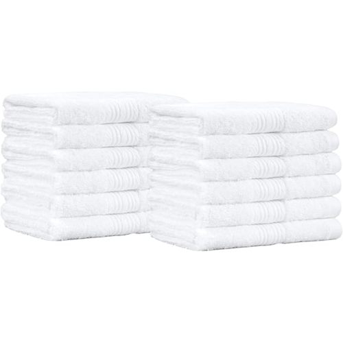 Amazon Basics Cotton Washcloths for Bathroom, Soft and Highly Absorbent, 12 in x 12 in, White, 12-Pack