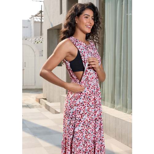 Floral Side Zip Nursing Dress