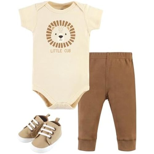 Hudson Baby Baby Cotton Bodysuit, Pant and Shoe Set