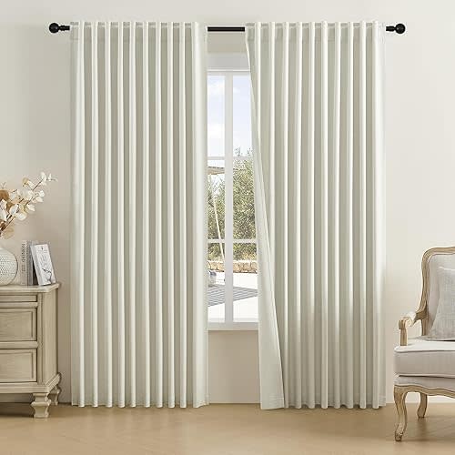 Natural Birch Blackout Curtains (84W x 96L, 2 Panels)