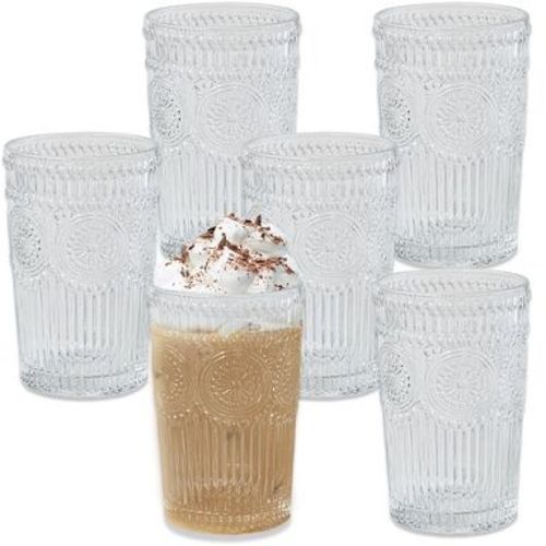 Kate Aspen 13 oz. Vintage Textured Clear Glass (Set of 6) | 27203CL