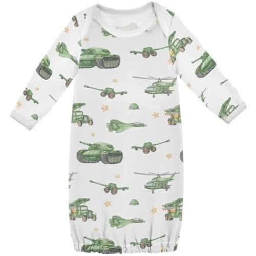 Baby Girls Boys Sleeper Gown Popcorn Buckets Long Sleeve Nightgown for Newborn 0-12 Months