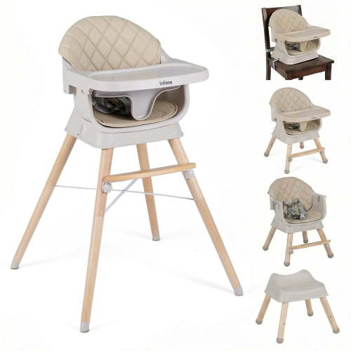 OLAKIDS Baby High Chair, 6 in 1 Wooden Convertible Highchair for Babies and Toddlers, Infant Dining Booster Seat Kids Stool with Adjustable Removable Tray - Walmart.ca