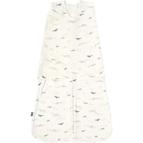 HALO 100% Cotton Sleepsack Swaddle, 3-Way Adjustable Wearable Blanket, TOG 1.5, Ocean Life, Small, 3-6 Months