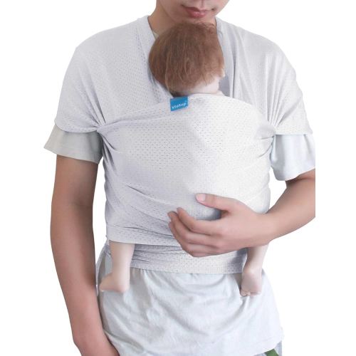 Baby Wrap Sling Carrier for Newborn, Infant, Toddler, Kid | Breathable Lightweight Stretch Mesh Water Sling | Nice for Summer, Pool, Beach, Swimming | Perfect Shower Gift White
