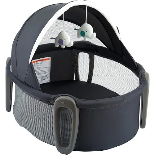 Pamo babe Portable Bassinet and Play Space Baby Dome with Toys and Canopy Travel Crib for Newborn