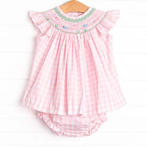 Go With the Flow Smocked Diaper Set, Pink – Stitchy Fish