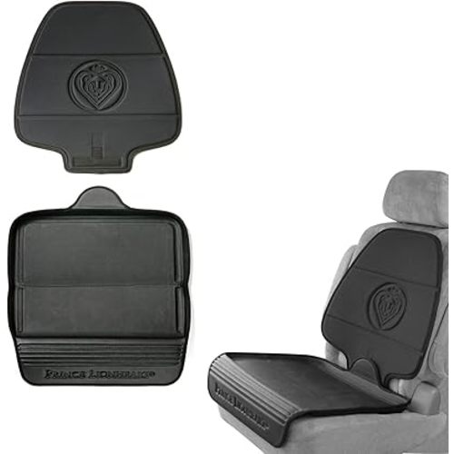 Prince Lionheart Car Seat Protector, The Only 2 Stage Seatsaver Designed with Thick Padding, Nonabsorbent, Waterproof, PVC Foam Material. Compatible With all Baby and Toddler Car Seats(Black)