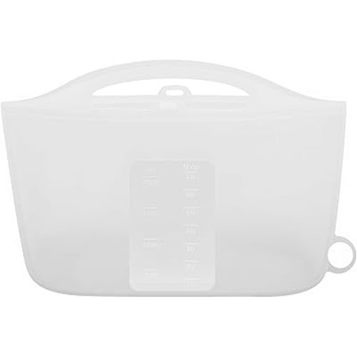 Silicone Microwave Steam Sterilizer Bag for Baby Reusable Quick Sterilizing Bag for Bottles Breast Pump Parts Toddler Accessories Great for Travel - 2000ml White