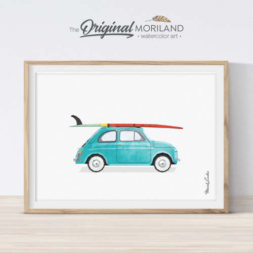 Turquoise Vintage Car Print - Printable Art