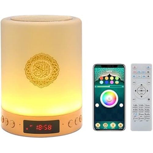 Quran Speaker with Remote Control,Portable LED Bluetooth Touch Cube MP3 Music Player Night Light Rechargeable Speaker