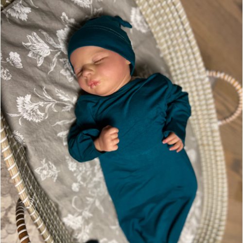 Baby Knot Gown Set: Deep Teal – Lila