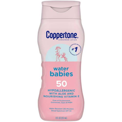 Coppertone WaterBabies SPF 50, Kids Water Resistant Sunblock, 8 Fl Oz