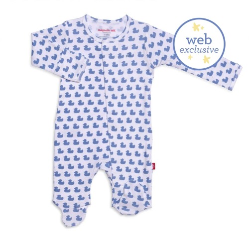 ducks in a row organic cotton magnetic footie