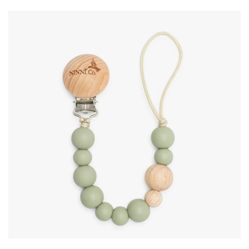 Ninni Co. Olive Green Pacifier Clip