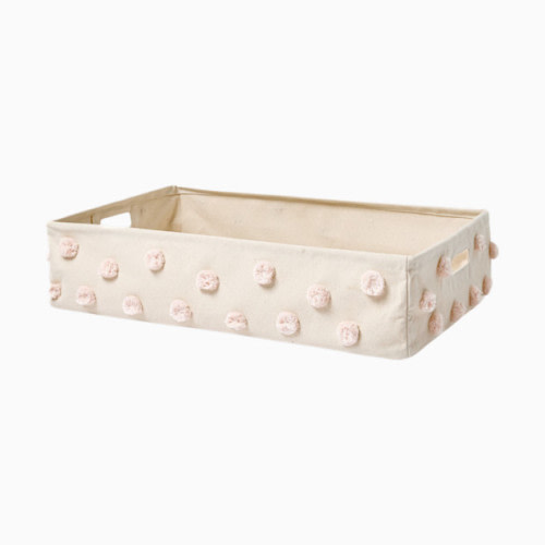 Pom Pom Hide Away Basket - Blush