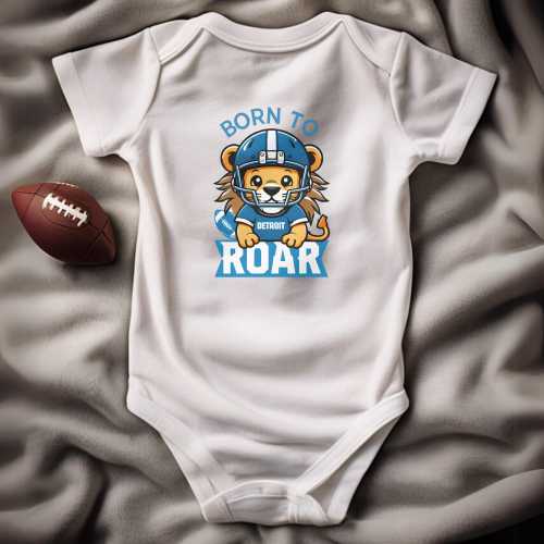Born to Roar, Detroit Baby Onesie, Cute Lions Baby Gift, Detroit Football Onesie, Detroit Football Shirt, Toddler Detroit Football, Lion