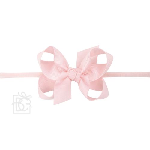 Medium Grosgrain Bow on Baby Headband - Light Pink