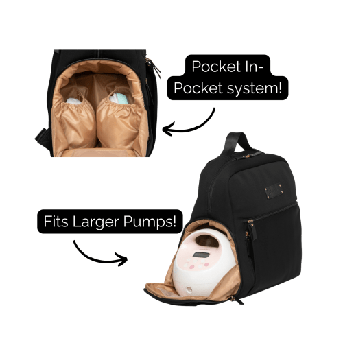 Fiona Breast Pump Backpack Black Classic and Versatile Pump Bag for Moms – Sarah Wells Bags